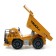 The radio -controlled "construction" dump truck works on the battery