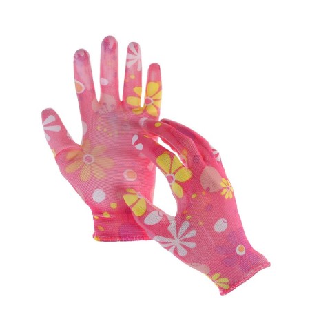 Nylon gloves, with PVC impregnation, size 8, color mix, Greengo-1