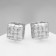 Earrings Metal "Chord" Weaving, Square, Color Silver