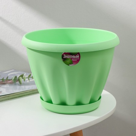 Pot for flowers with the Podon "Noble", 3.9 l, d = 22.5 cm, green color-4