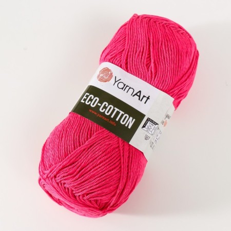 Yarn "Eco-Cotton" 80% cotton 20% polyester 220m/100g (803 raspberries)-1