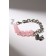 Bracelet "Butterfly" field, pink color in silver, l = 16 cm