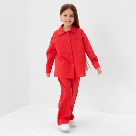 Costume (shirt and trousers) children's KAFTAN "Len", size 32 (110-116cm), red-3