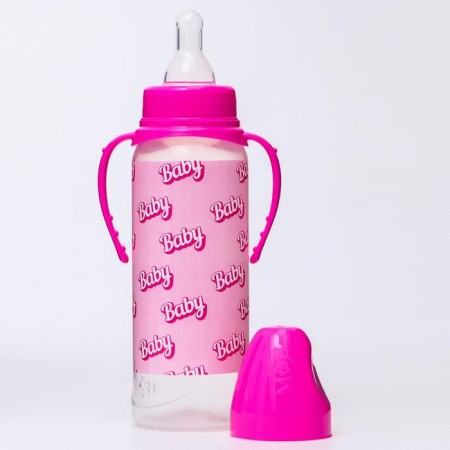 Baby feeding bottle, classic throat, 0 months, 250 ml., Cylinder, with handles-11