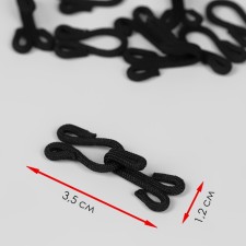 The hook is sewn in a braid, for outerwear, 35 × 12 mm, 5 pcs, black color