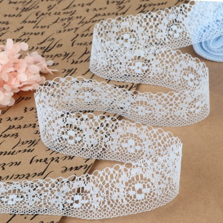 Capricon lace, 35 mm × 10 ± 1 m, blue color
