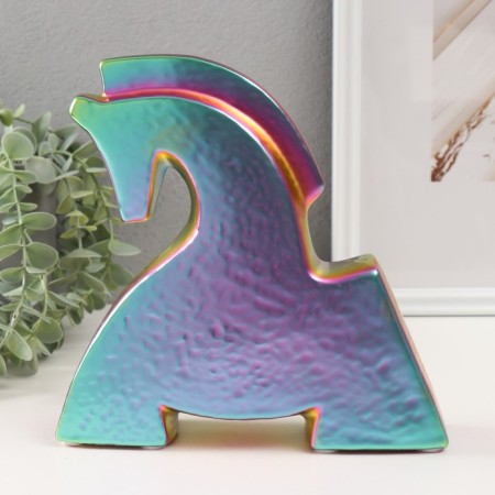Souvenir Ceramics "Bending Horse" Green Chameleon 5x20.5x20.5 cm-3