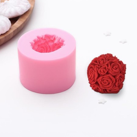 Mold "Pink Bouquet", 6.5 × 4.5 cm, pink color-1