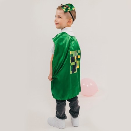 Carnival set "Cube-Mir" raincoat and mask, green-6