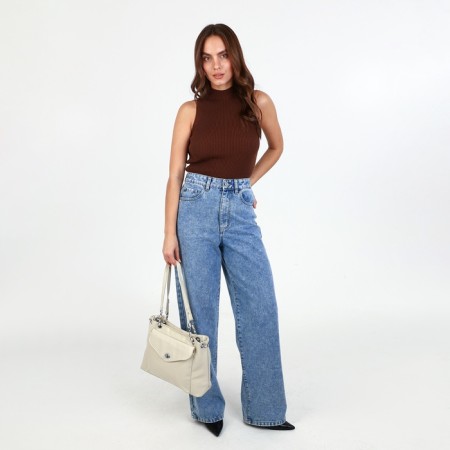 Bag Female Tout with zipper, white color-7