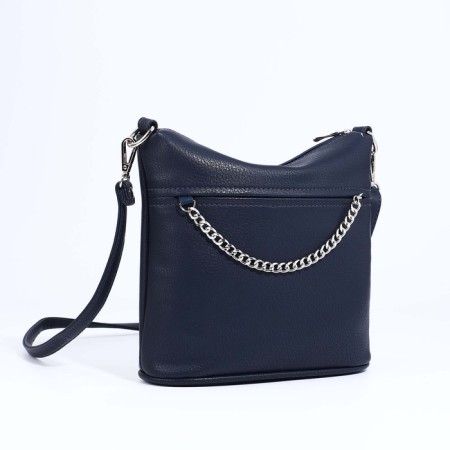 Janelli Cross-Boda Bag on a zipper, 2 external pockets, blue color-2
