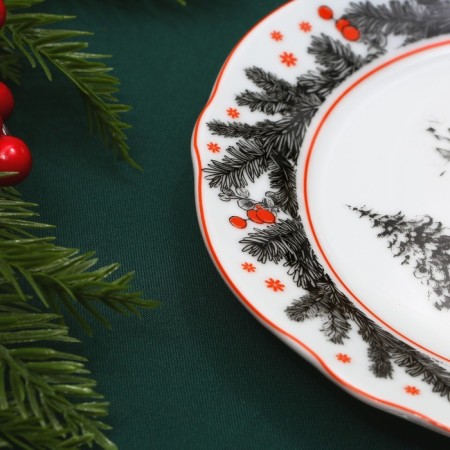 New Year. Ceramic “Snowman” plate, 19 cm-1