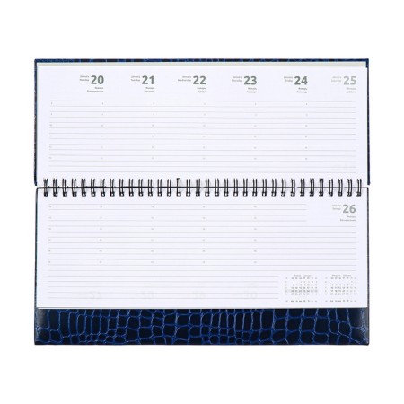 Planning dated 2025, Attomex. Arkona, 64 sheets, solid cover of boumvinyl with foam rubber, block 70 g/m2, blue, 294 x 142mm-9