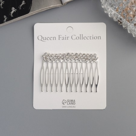 Hair crest "Medea" Geometry, 6.5 × 4 cm, silver-2