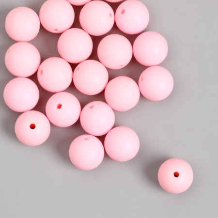 Beads for creativity plastic "Children's pink" matte d = 1.2 cm set 20 g-1