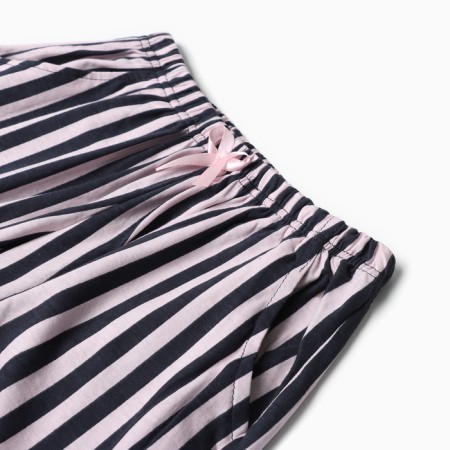 Homemade set (T-shirt, shorts), graphite color Pink strip, river 52-4
