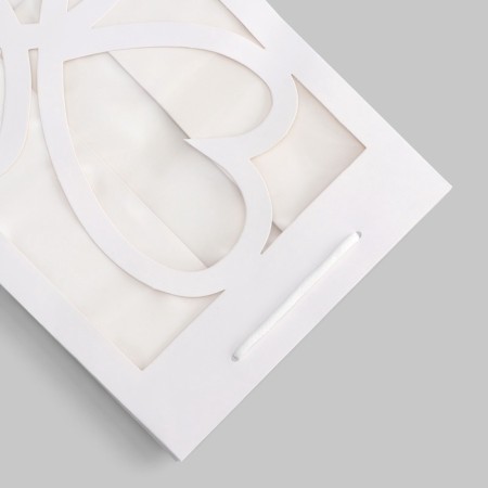 Gift package with a curly window, 20 x 16 x 30 cm, white-1
