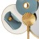 Decor Wall metal with a mirror "Style. Circles" blue-gold 65.4x83.8x8.3 cm
