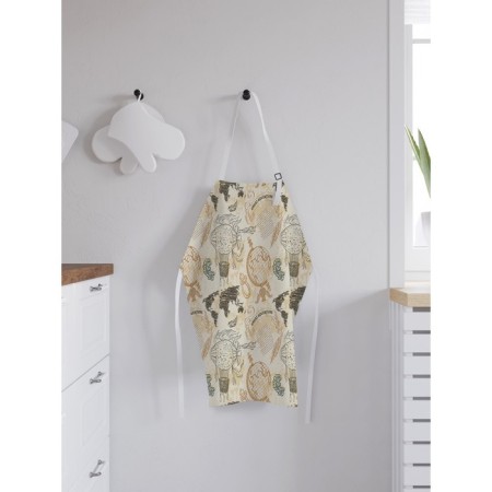 Apron kitchen with a photocrint "Geographical discoveries", adjustable, size OS-1