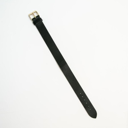 Watch strap, male, 18 mm, genuine leather, black-1