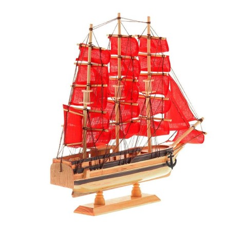 Souvenir medium "Achilles" ship, red sails, 39x44x7 cm-11