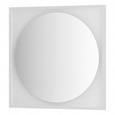 A mirror in a baguette frame with LED backlighting 18 W, 80x80 cm, sensory switch, warm white light,