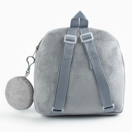 Baby plush backpack with a joke "Joystick", 24*24 cm, color gray color-3