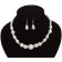 Set 2 objects: earrings, beads "pearl thread", white color in silver, 45 cm