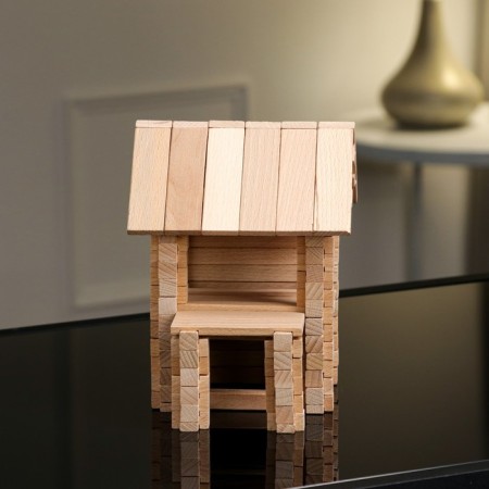 The designer is a wooden “House with a veranda”, 102 details, an array of beech-3