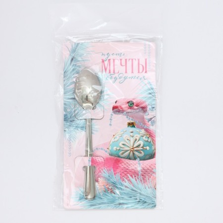 Spoon souvenir on the postcard "New Year's collection: dreams will come true", 3 x 14 cm-6