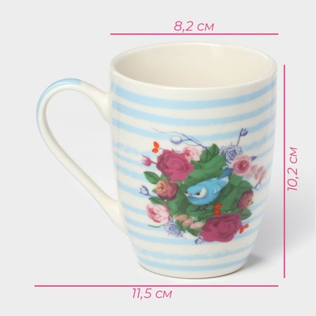 Porcelain share mug "Bird in flowers", 350 ml-1
