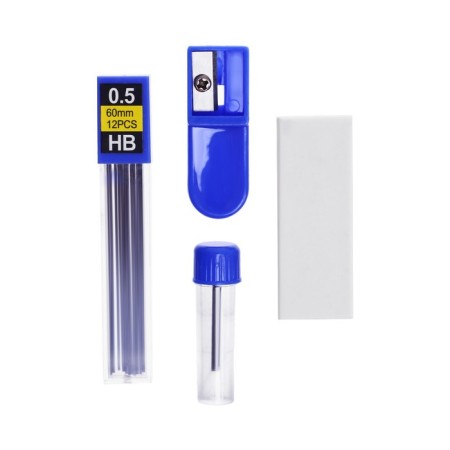 Ready, 6 items (compass, sharpener, barrel, eraser, mechanical pencil 0.5 mm, barn NV 0.5 mm) in a plastic pencil case-12