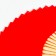 Fan bamboo, textiles h = 21 cm "monocet" in a box, red