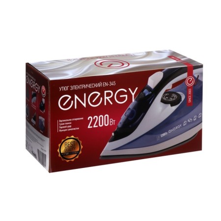 Iron Energy EN-345, 2200 W, ceramic soles, steam, spray, steam, self-cleaning, blue-8