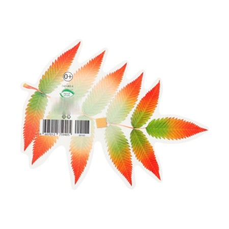 Decoration on the tape "Rowan leaf" red, green, 18x18 cm-1