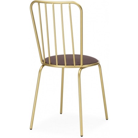 Chair on the metal frame Avalon Metal/velor, gold/cocoa 39x48x86 cm-3