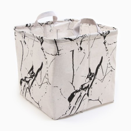 Textile basket of the share "granite", col. White, 32*32*32 cm