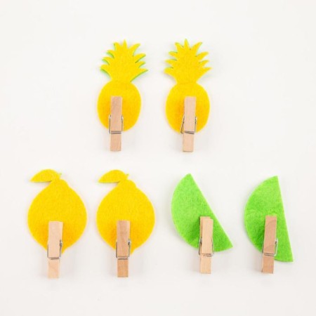 Set of decorative clothespins "Fruits" 6 pcs, felt/tree-3