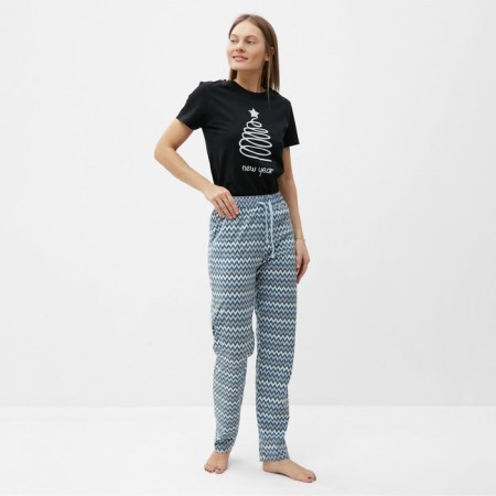 Women's T -shirt "Christmas tree", black color, size 44-4