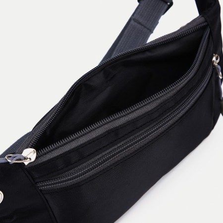 Lightning waist bag, outer pocket, USB connector, black color-4
