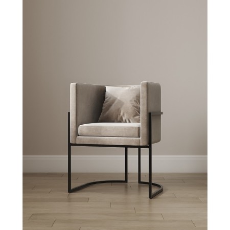 Armchair "Luna", 60 × 64 × 77 cm, gray color, black frame