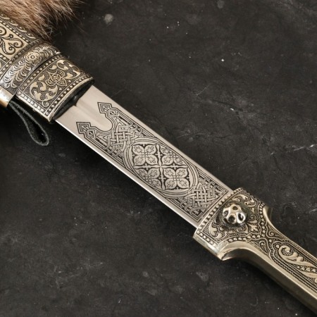 Caucasian dagger, souvenir "Irbis" leather, melchior-6