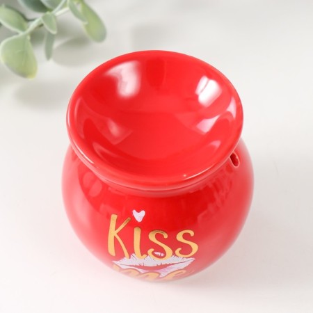 Aroma lamp ceramics "Kiss me" red 7.2x7.2x7.8 cm-2