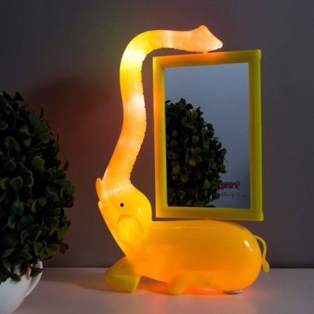 Table lamp with a photo frame, mirror "Elephant" LED 5W USB RGB yellow 17x6.5x28 cm Risalux-2