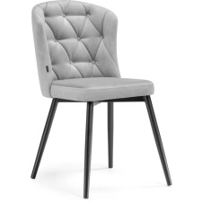 Chair on a metal frame Alissum Velutto 52 metal/velor, black/gray 46x52x85 cm
