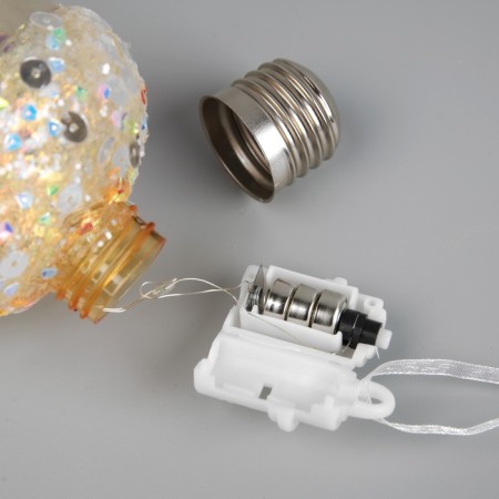 Fir -tree ball "Boil yellow", batteries, 4 LED, glow warm white-2