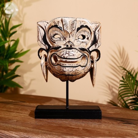 Mask "Hanuman" on a stand, Albezia 30 cm-1