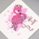 Tattoo on the body color "Flamingo with flowers" 6x6 cm