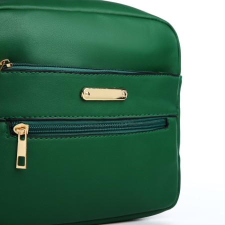 Bag Cross-Bodi with a zipper, green color-3