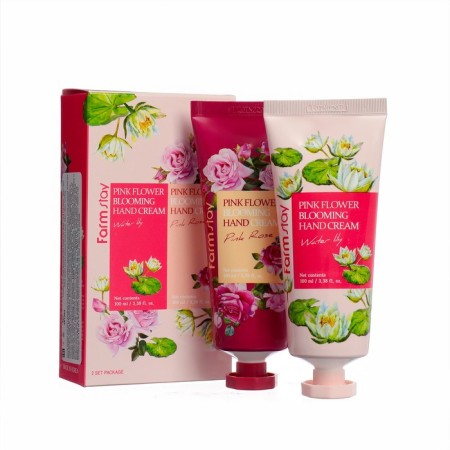 Set of hand creams Farmstay: Water lily 100 ml, rose 100 ml